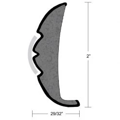 TACO MARINE Rigid Vinyl Flex-Core Rub Rail, 2" X 29/32"