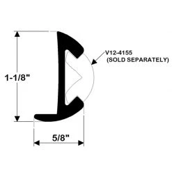 TACO MARINE Aluminum Rub Rail 1 1/8"H X 5/8"W X 12'L, #8 Screws -Boat docking Sales 341290 3 LRG.03032021013011