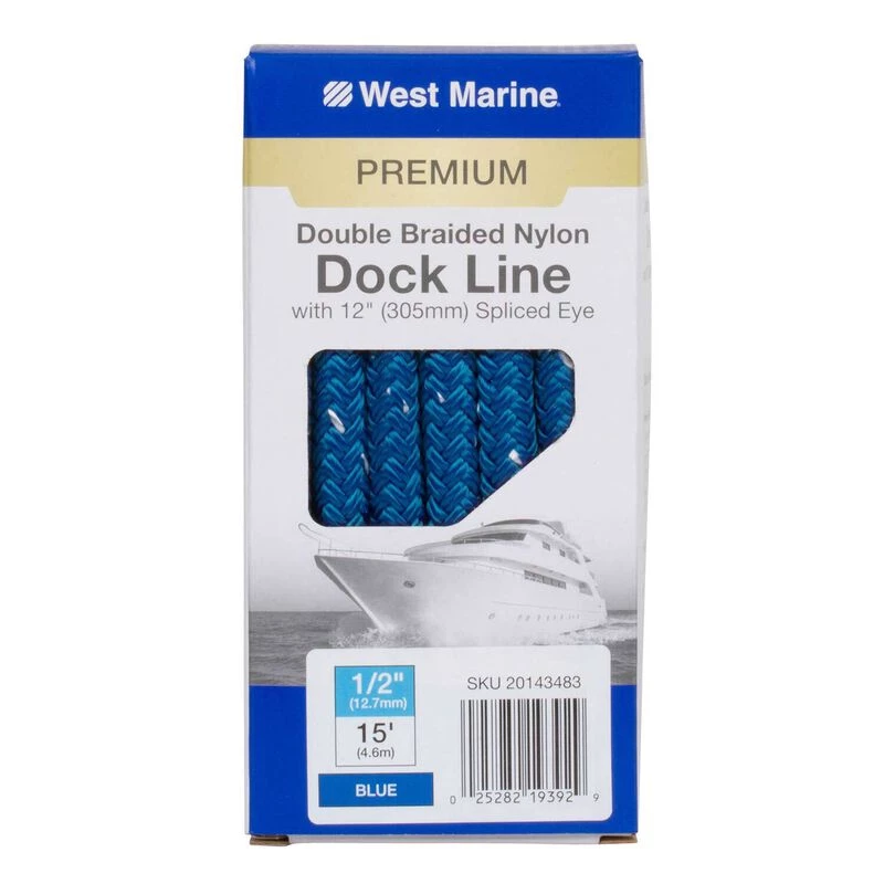WEST MARINE Braided Dock Lines Premium Double Braided Nylon Dock Line 9 WEST MARINE Braided Dock Lines Premium Double Braided Nylon Dock Line - Image 9